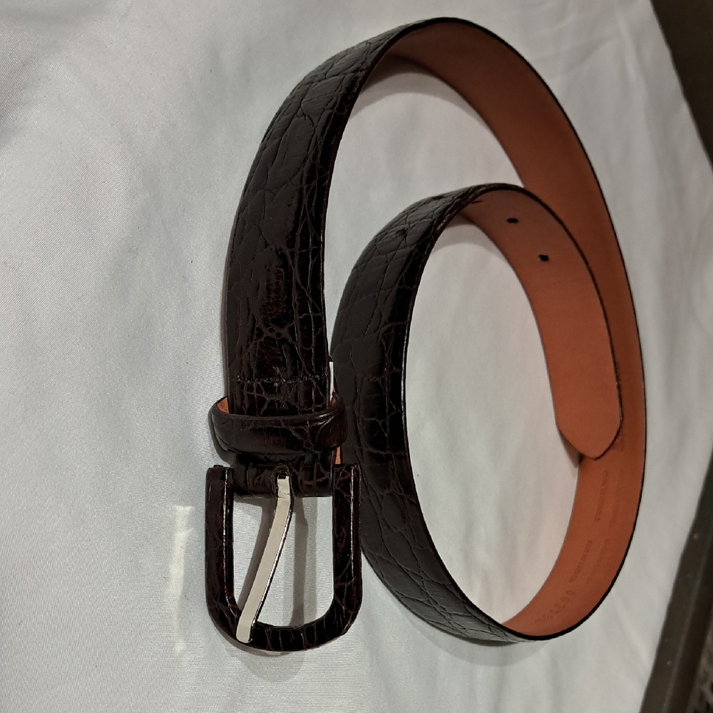 Elegant Dark Brown Women's Leather Belt